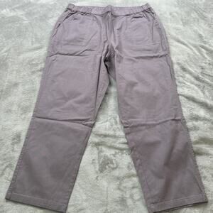 Denim & Co. Pull-on Pants Women's Plus 1X Lavender Pockets Stretch Cotton NWT